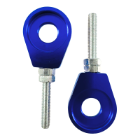 Paar CNC gefräste Kettenspanner Blau für Simson...