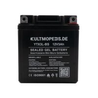 Batterie Gel Akku 12V 3Ah für Vape Zündung für KR51 Schwalbe SR4 Habicht Star Sperber