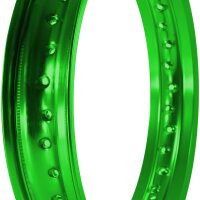 Alufelge poliert, grün eloxiert 2,50x16, 36-Loch für MZ ETZ 125 150 301 251 hinten und extrem Tuning Simson S51 S50 S70 S53 Star Schwalbe
