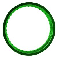 Alufelge poliert, grün eloxiert 2,50x16, 36-Loch für MZ ETZ 125 150 301 251 hinten und extrem Tuning Simson S51 S50 S70 S53 Star Schwalbe