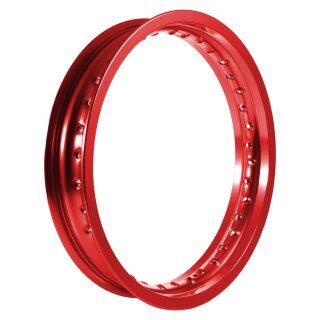 Alufelge poliert, rot eloxiert 2,50x16, 36-Loch für MZ ETZ 125 150 301 251 hinten und extrem Tuning Simson S51 S50 S70 S53 Star Schwalbe