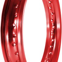 Alufelge poliert, rot eloxiert 2,50x16, 36-Loch für MZ ETZ 125 150 301 251 hinten und extrem Tuning Simson S51 S50 S70 S53 Star Schwalbe