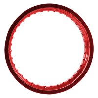Alufelge poliert, rot eloxiert 2,50x16, 36-Loch für MZ ETZ 125 150 301 251 hinten und extrem Tuning Simson S51 S50 S70 S53 Star Schwalbe