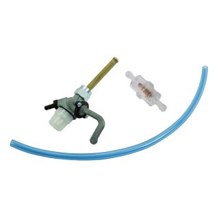 Benzinhahn für Simson KR51 Schwalbe + Dichtung + Filter + Benzinschlauch Reparaturset
