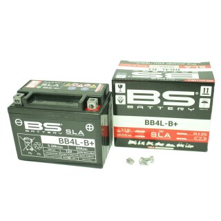 BB4L -B+ Batterie Gel Akku 12V 5Ah für Piaggio Vespa, Aprilia, Beta, Gilera, Benelli Kawasaki, Rex, ATU, TGB, Wiking, Suzuki, Sachs, Rieju, Yamaha etc Roller