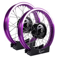 Set Felgen - 2,15 + 1,85 - Alu lila - Edelstahlspeichen -...
