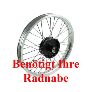Regenerierung 18 Zoll Speichenrad MZ ETZ 125 150 250 251 vorn Scheibenbremse 1,60x18 Alufelge gold Edelstahl