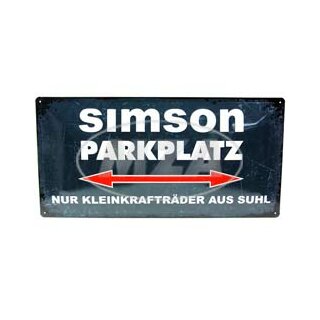 Blechschild Simson Parkplatz für S51 S50 KR51 Schwalbe Duo Star Sperber Habicht Sammlerstück Geschenk