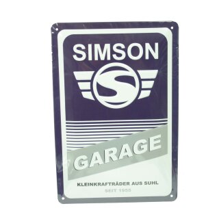 Blechschild Simson Garage für S51 S50 KR51 Schwalbe Duo Star Sperber Habicht Sammlerstück Geschenk