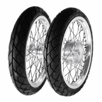 Komplettrad Satz 2,15+2,50x16 breit Nabe silber Speichen Edelstahl Heidenau 80/80 K63 Reifen für Simson S51 S50 S53 Spatz Star Sperber Habicht KR51 Schwalbe Duo