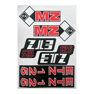 Satz Klebefolie Aufkleber für MZ ETZ125 Seitendeckel Batteriefach Deckel Luftfilter Telegabel
