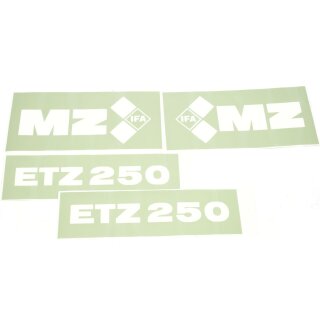 Satz negativ Klebefolie Aufkleber für MZ ETZ250 Tank + Seitendeckel Batteriefach Deckel Luftfilter