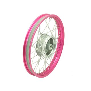 Speichenrad, Felge pink, neon rosa 1,50x16 für Simson S51 KR50 KR51 Schwalbe S50 Star Sperber Spatz Habicht Duo