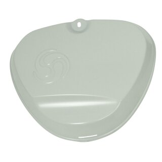 Seitendeckel Export Version, eckig, rechts, grundiert Simson S51 E S50 S70 Metall Enduro mit Auspuff - Delle