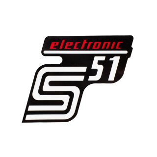 Simson Aufkleber "electronic" S51 Elektronik rot Seitendeckel Kleber Schriftzug
