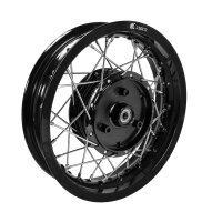 Tuning Felge, Speichenrad schwarz poliert 2,50x12 Zoll...