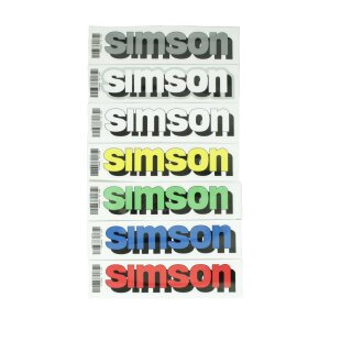 Simson Tank Aufkleber weiß silber gelb rot grün S51 S50 S60 S70 Schriftzug Kleber Logo Emblem