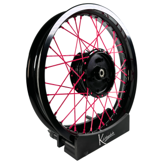 Felge 2,15x16 breit schwarz + Nabe mit Speichen pink für Simson S51 S50 S53 Spatz Star Star Sperber Habicht KR51 Schwalbe Duo