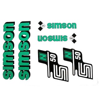 Aufkleber für Simson S50 N Schriftzug Bananen Tank grün Sticker