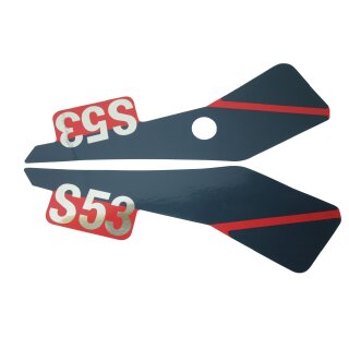 Aufkleber blau rot Seitendeckel Simson S53 S83 CX
