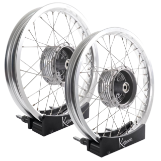 B-Ware Felgen Set15 - 1,85 + 1,60 Alu silber - Edelstahlspeichen - Nabe silber