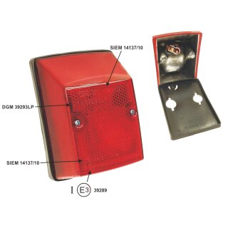 CIF Rücklicht für Vespa Piaggio PK 50 (’82-84) - PK S 50 (’84-’89)  inkl. Kappe mit E-Prüfzeichen + Dichtung & Fassungen