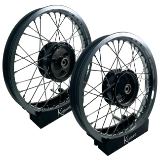 B-Ware Felgen Set61 - 1,85+1,60 Titan - Edelstahlspeichen - Nabe schwarz