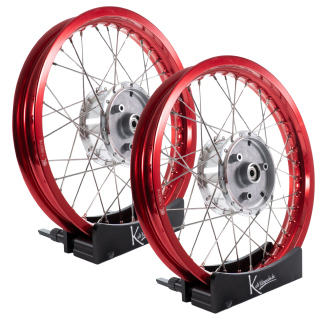 B-Ware Felgen Set29 - 2 x 1,85 Alu rot - Edelstahlspeichen - Nabe silber