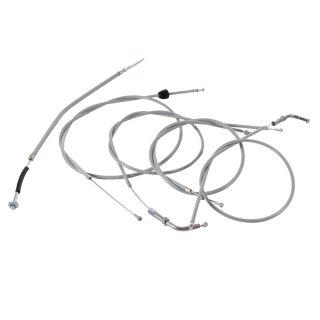 Set 5 Bowdenzüge Seilzüge grau Simson Spatz Gebläsemotor K Gas Kupplung Schaltung Bremse hinten Bowdenzug