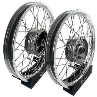 B-Ware Felgen Set58 - 1,60 + 1,50 Alu silber - Edelstahlspeichen - Nabe silber