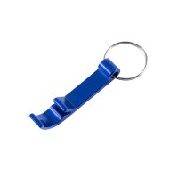 Flaschenöffner "Doppelkreuz" mit gelasertem Logo. Blau