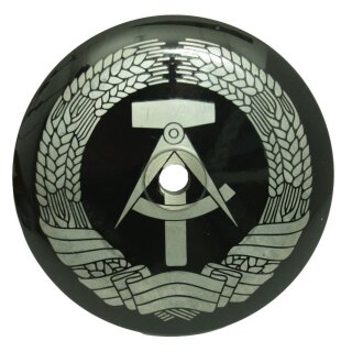 Deckel Rad vorn Nabe schwarz mit DDR Wappen Hammer und Zirkel für Simson S51 S70 SR50 KR51 Schwalbe S53 S83 Star Sperber Habicht Spatz Vorderradnabe Nabendeckel