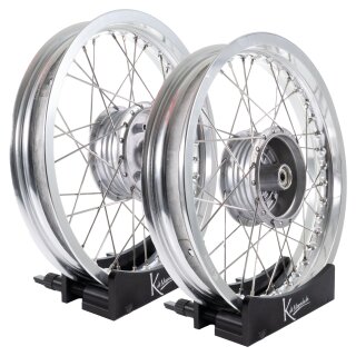 B-Ware Felgen Set28 - 3,00 + 2,50 Alu silber - Edelstahlspeichen - Nabe silber
