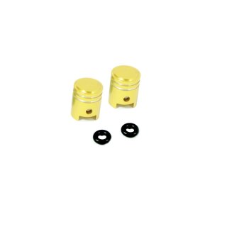Paar Ventilkappen gold Kolben Tuning für Simson S51 S50 S70 S53 KR51 Schwalbe Star Sperber Habicht MZ ETZ TS ES 125 150 250 Ventil auch Auto Traktor LKW