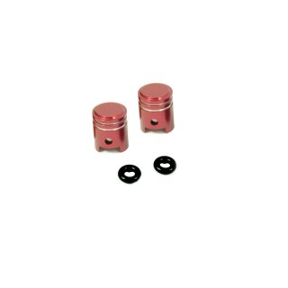 Paar Ventilkappen rot Kolben Tuning für Simson S51 S50 S70 S53 KR51 Schwalbe Star Sperber Habicht MZ ETZ TS ES 125 150 250 Ventil auch Auto Traktor LKW