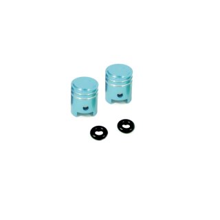 Paar Ventilkappen hellblau Kolben Tuning für Simson S51 S50 S70 S53 KR51 Schwalbe Star Sperber Habicht MZ ETZ TS ES 125 150 250 Ventil auch Auto Traktor LKW