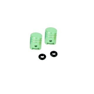 Paar Ventilkappen grün Kolben Tuning für Simson S51 S50 S70 S53 KR51 Schwalbe Star Sperber Habicht MZ ETZ TS ES 125 150 250 Ventil auch Auto Traktor LKW