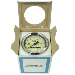 Mestra Tachometer für MZ RT125 IWL SR59 Berlin Tacho 100 km/h MMB Chrom Armatur 100er