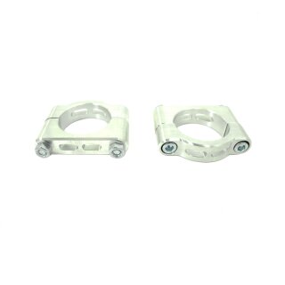 Eloxierte, gefräste Schutzblech Halter silber für Simson S51 S50 S70 SR50 Befestigung Klemmen Aluminium Klemmbrücken Kotflügel vorn