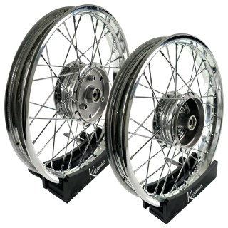 B-Ware Felgen Set48 -  2 x 1,60 chrom - Edelstahlspeichen - Nabe silber