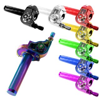 Alu CNC Schnellgasgriff universal für Simson S51, S50, S53 S83 Rennsport für DDR Berliner, Mikuni, andere Vergaser Cross Motorcross Tuning Enduro