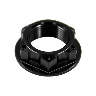 CNC Mutter Gabellaufring oben schwarz eloxiert Telegabel für Simson S50 S51 S70 SR50 SR80 SD50 Albatros Lager Lenker Lenkung Lenkungslager Gabelbrücke