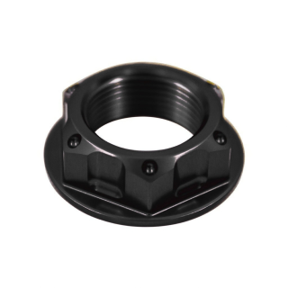 CNC Mutter Gabellaufring oben schwarz eloxiert Telegabel für Simson S50 S51 S70 SR50 SR80 SD50 Albatros Lager Lenker Lenkung Lenkungslager Gabelbrücke