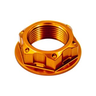 CNC Mutter Gabellaufring oben orange eloxiert Telegabel für Simson S50 S51 S70 SR50 SR80 SD50 Albatros Lager Lenker Lenkung Lenkungslager Gabelbrücke