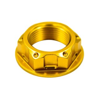 CNC Mutter Gabellaufring oben gold eloxiert Telegabel für Simson S50 S51 S70 SR50 SR80 SD50 Albatros Lager Lenker Lenkung Lenkungslager Gabelbrücke