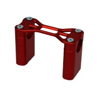 Set CNC Lenker Auflagen lang oben + unten rot eloxiert +...