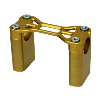 Set CNC Lenker Auflagen lang oben + unten gold eloxiert + Schrauben für Simson S51 S50 S70 S53 für 22mm Klemmen