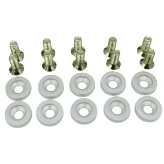 10 Schrauben M6x12 + Silber eloxierte Aluminium Unterlegscheiben für Simson S51 SR50 S53 S70 SR80 S83