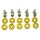 10 Schrauben M6x12 + Gold eloxierte Aluminium Unterlegscheiben für Simson S51 SR50 S53 S70 SR80 S83