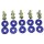 10 Schrauben M6x12 + Blau eloxierte Aluminium Unterlegscheiben für Simson S51 SR50 S53 S70 SR80 S83